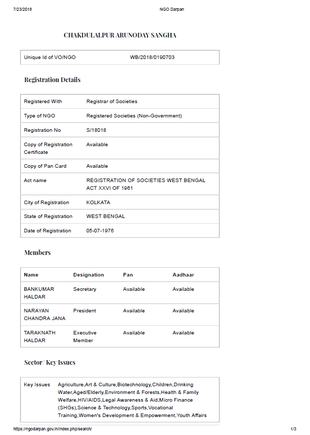 NGO Darpan Registration